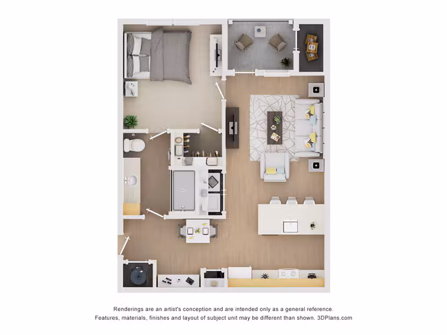 1 Bedroom 1 Bathroom 4216 floor plan